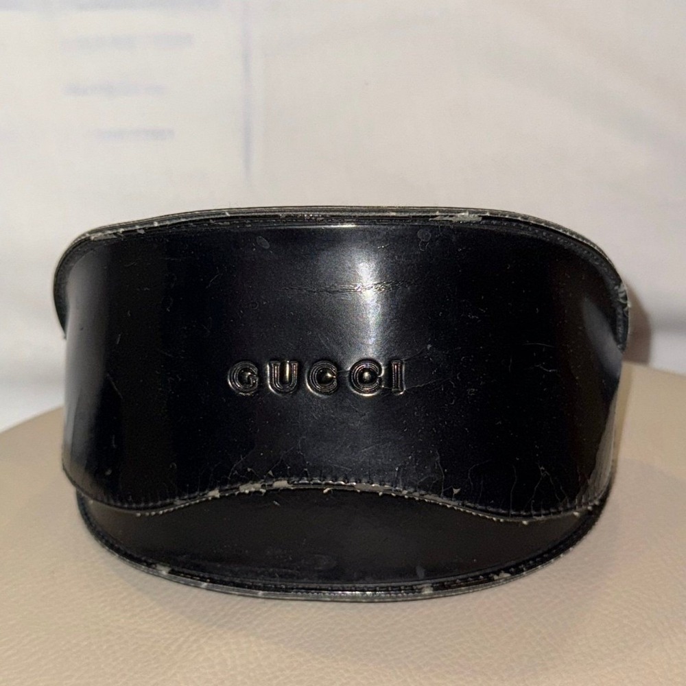 Gucci‎ Soft Sunglasses Eyeglass Case Black Flip Top Synthetic Faux Leather